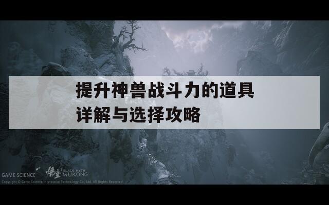 提升神兽战斗力的道具详解与选择攻略  第1张