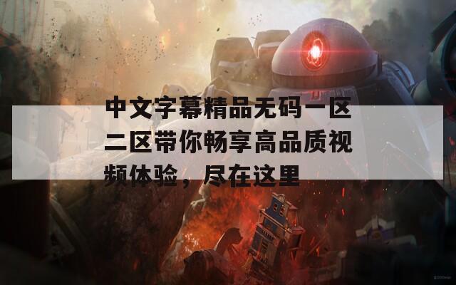 中文字幕精品无码一区二区带你畅享高品质视频体验，尽在这里