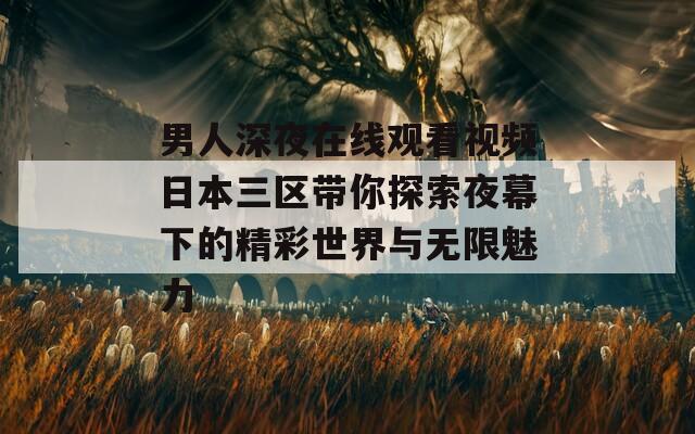 男人深夜在线观看视频日本三区带你探索夜幕下的精彩世界与无限魅力