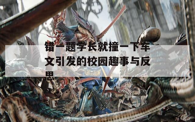 错一题学长就撞一下车文引发的校园趣事与反思