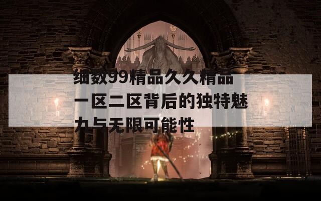 细数99精品久久精品一区二区背后的独特魅力与无限可能性