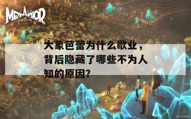 大象芭蕾为什么歇业，背后隐藏了哪些不为人知的原因？  第1张
