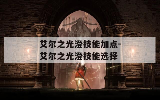 艾尔之光澄技能加点-艾尔之光澄技能选择