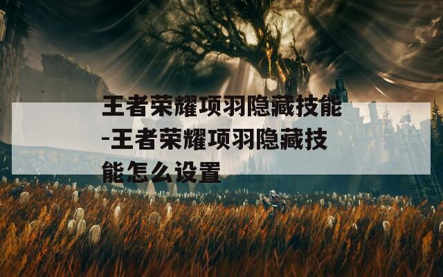 王者荣耀项羽隐藏技能-王者荣耀项羽隐藏技能怎么设置