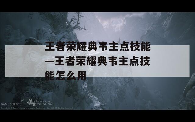 王者荣耀典韦主点技能—王者荣耀典韦主点技能怎么用