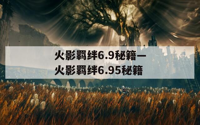 火影羁绊6.9秘籍—火影羁绊6.95秘籍