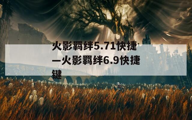 火影羁绊5.71快捷—火影羁绊6.9快捷键