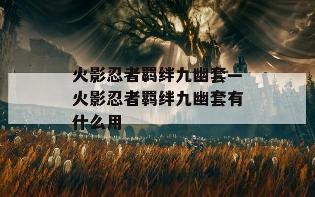 火影忍者羁绊九幽套—火影忍者羁绊九幽套有什么用