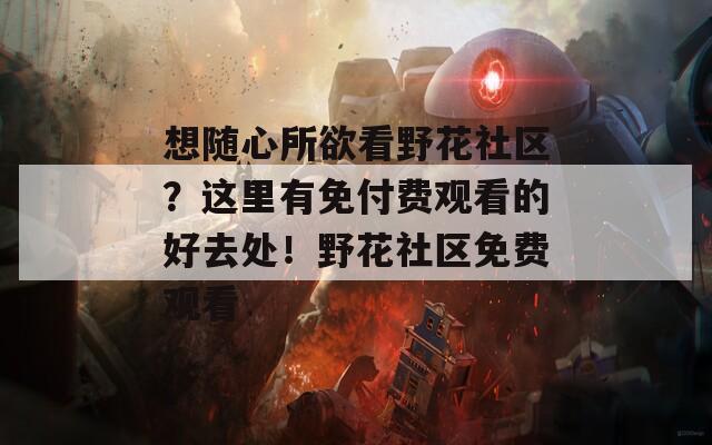 想随心所欲看野花社区？这里有免付费观看的好去处！野花社区免费观看