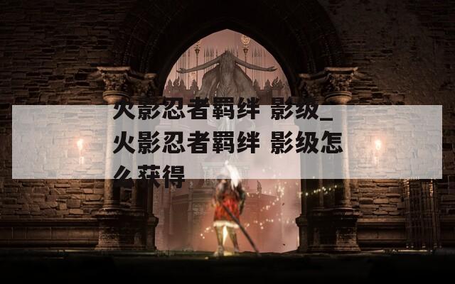 火影忍者羁绊 影级_火影忍者羁绊 影级怎么获得