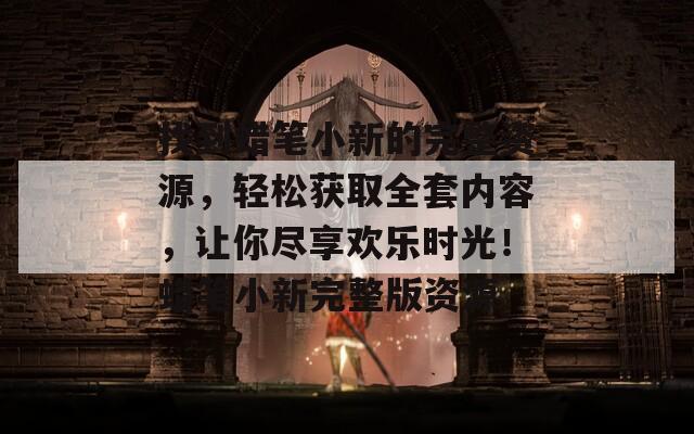 找到蜡笔小新的完整资源，轻松获取全套内容，让你尽享欢乐时光！蜡笔小新完整版资源