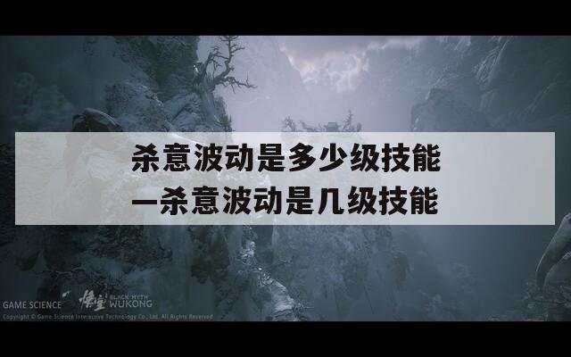 杀意波动是多少级技能—杀意波动是几级技能