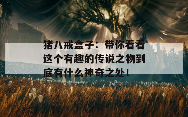 猪八戒盒子：带你看看这个有趣的传说之物到底有什么神奇之处！