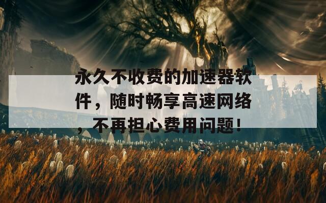 永久不收费的加速器软件，随时畅享高速网络，不再担心费用问题！