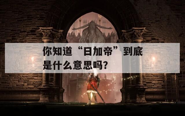 你知道“日加帝”到底是什么意思吗？