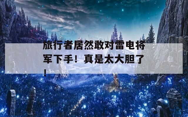 旅行者居然敢对雷电将军下手！真是太大胆了！