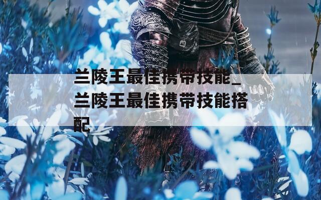兰陵王最佳携带技能_兰陵王最佳携带技能搭配