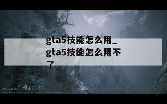 gta5技能怎么用_gta5技能怎么用不了  第1张