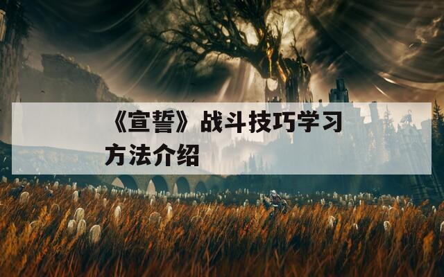 《宣誓》战斗技巧学习方法介绍