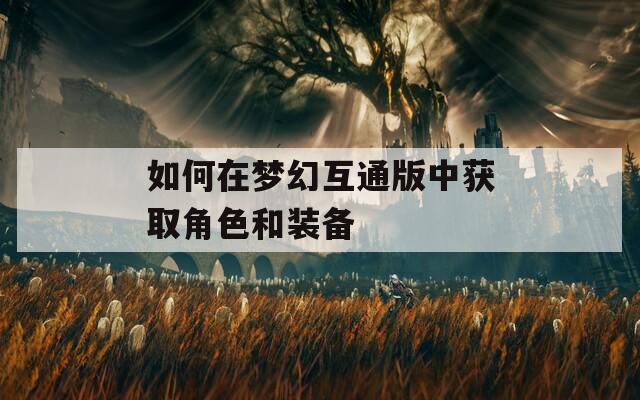如何在梦幻互通版中获取角色和装备  第1张